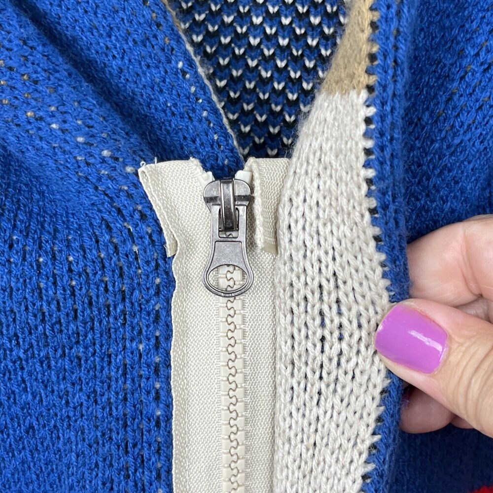One In A Million Sweater Block Zip Cardigan - Men's Size Large Made in Turkey - Picture 7 of 9